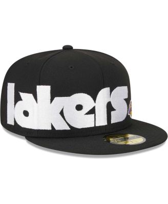 Lakers black fitted hat deals