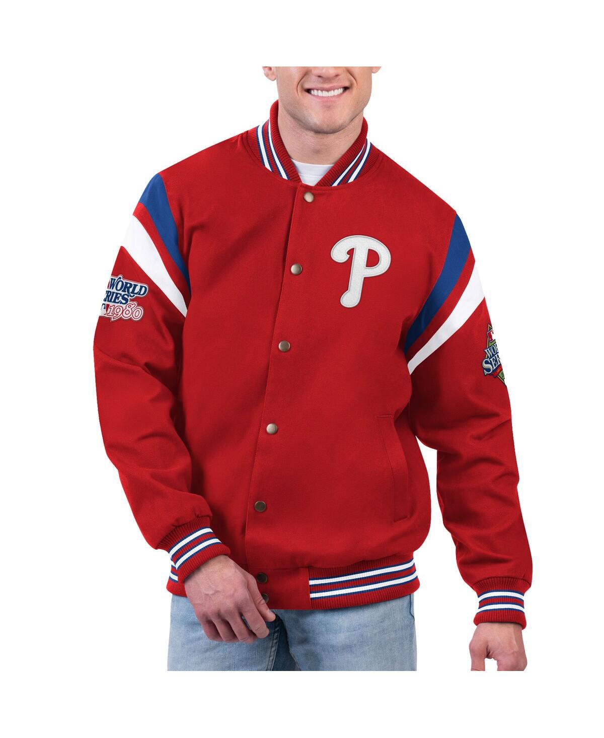 Men's G-iii Sports by Carl Banks Red Philadelphia Phillies Quick Full-Snap Varsity Jacket - Red