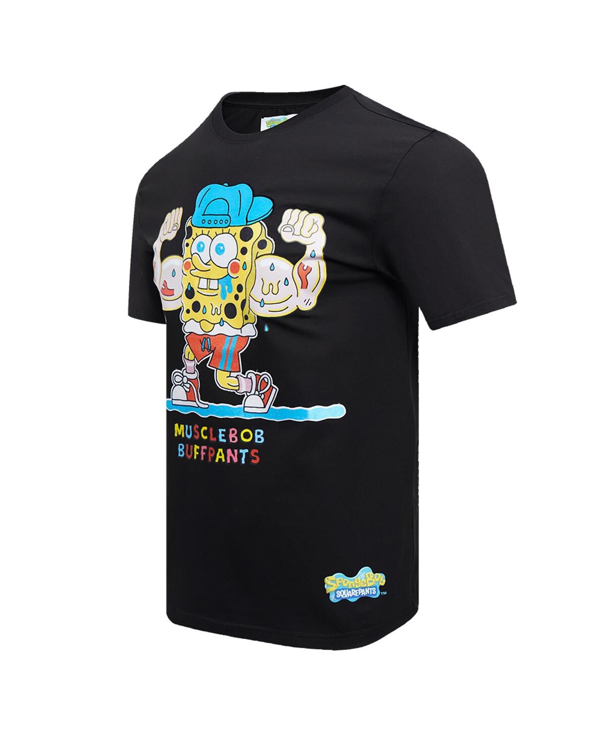 Shop Freeze Max Men's  Black Spongebob Squarepants Musclebob Buffpants T-shirt