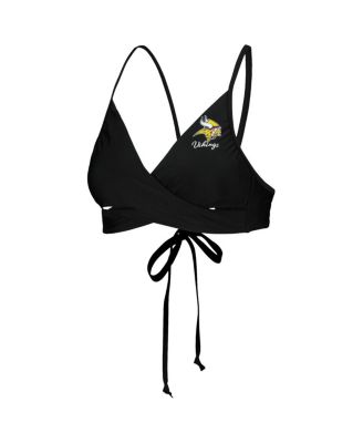 Women's Black Minnesota Vikings Hall of Fame Bikini Top