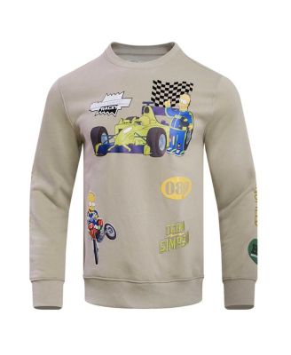 Men's and Women's Khaki The Simpsons Racing Simpsons Pullover Sweatshirt