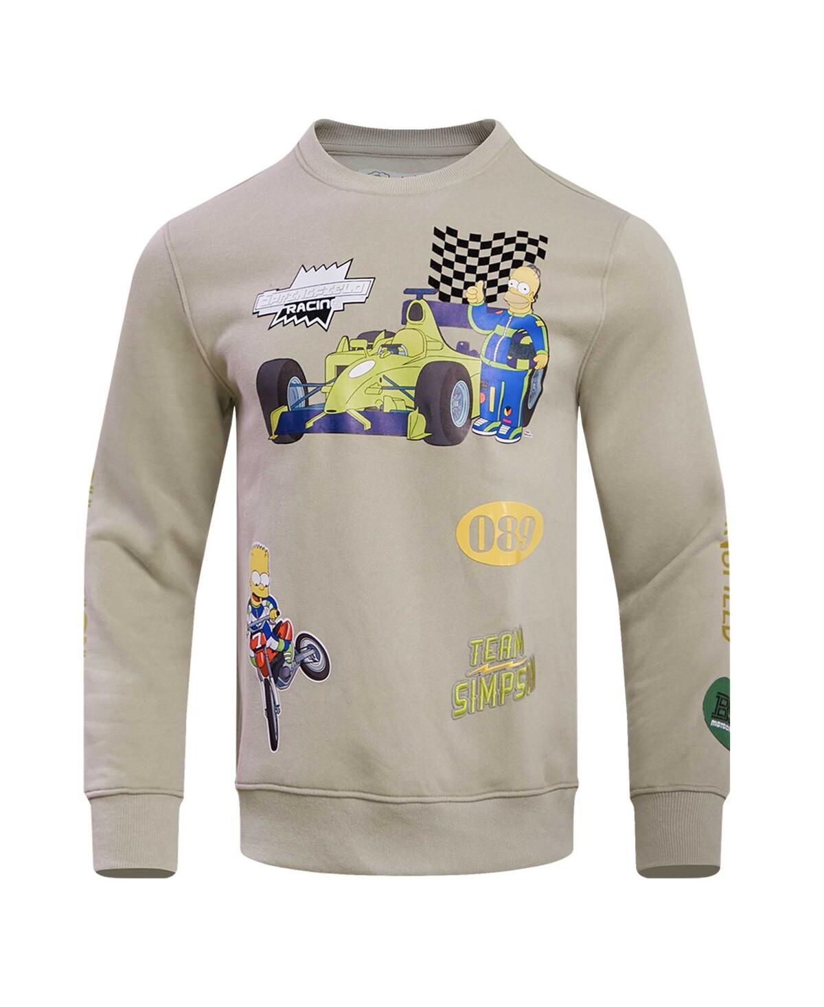 Freeze Max Men's And Women's  Khaki The Simpsons Racing Simpsons Pullover Sweatshirt In Khaki