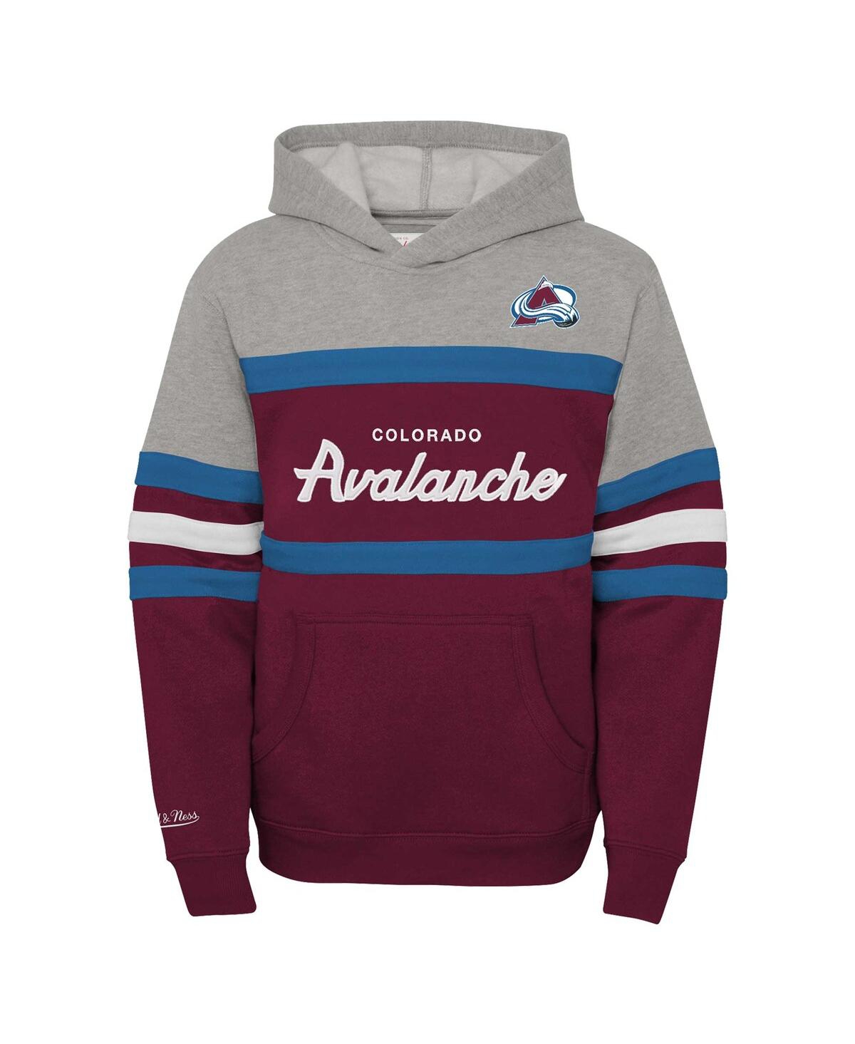 Big Boys Mitchell & NessColorado Avalanche Head Coach Pullover Hoodie - Burgundy