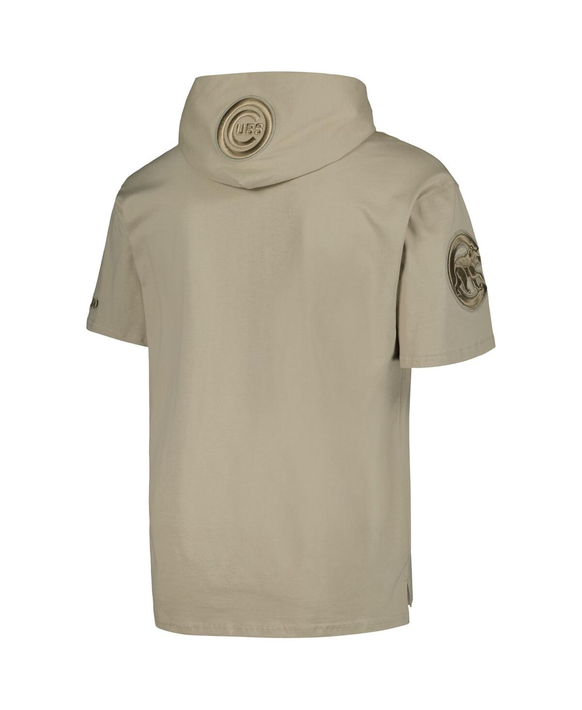 Pro Standard Men's  Khaki Chicago Cubs Neutral Short Sleeve Hoodie T-shirt In Khaki
