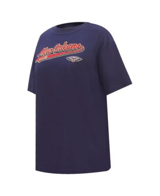 Women's Navy New Orleans Pelicans Script Boyfriend T-shirt