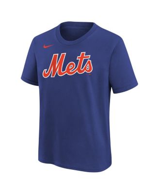 Big Boys Francisco Lindor Royal New York Mets Home Player Name and Number T-shirt