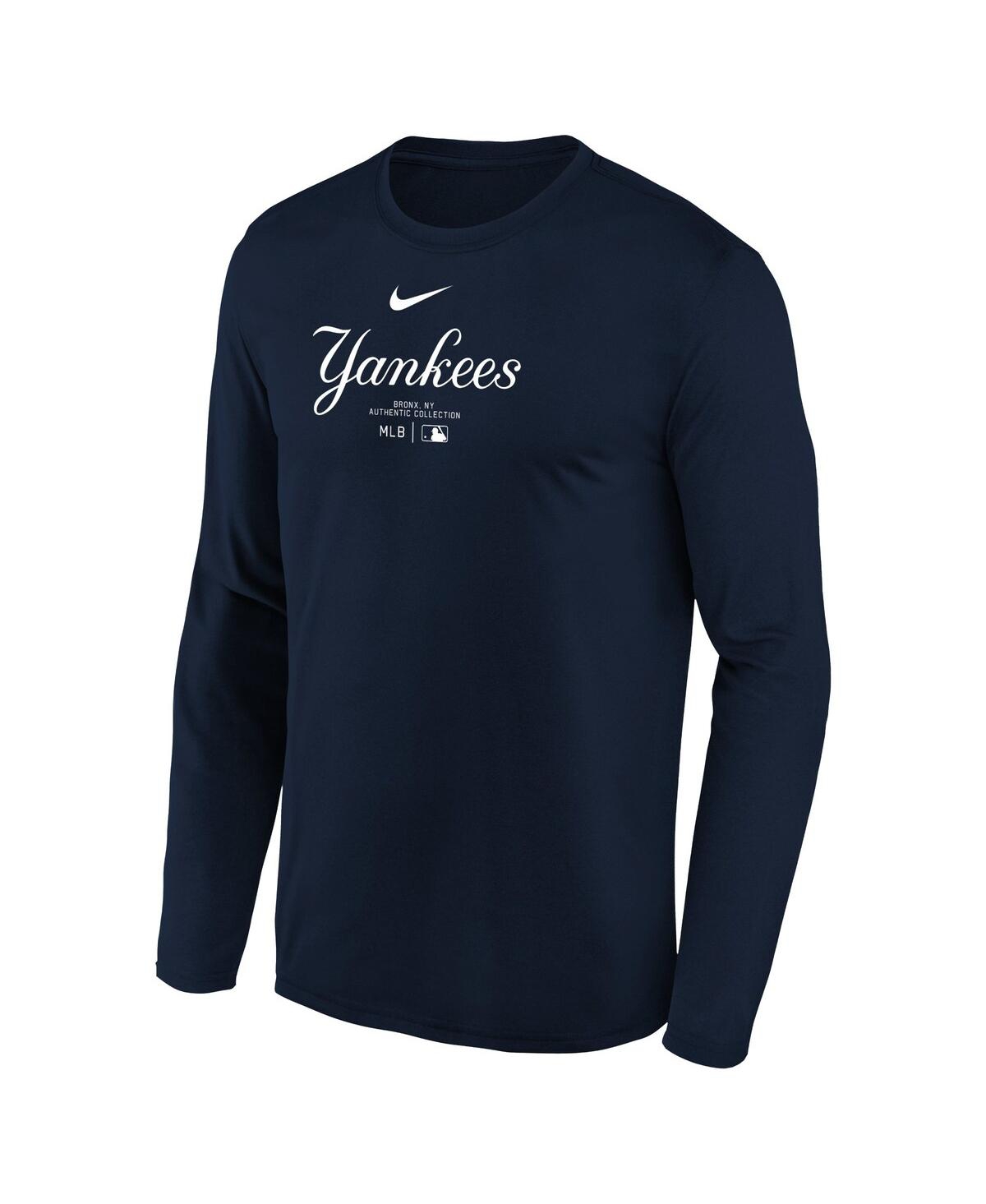 Big Boys NikeNew York Yankees Authentic Collection Long Sleeve Performance T-shirt - Navy