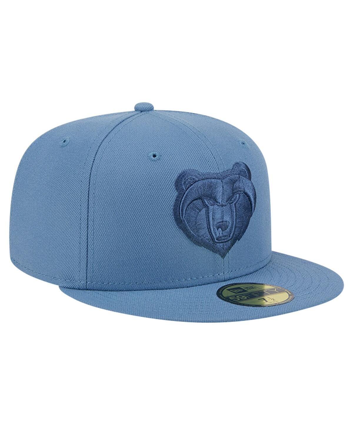Men's New EraDistressed Memphis Grizzlies Color Pack Faded Tonal 59FIFTY Fitted Hat - Blue