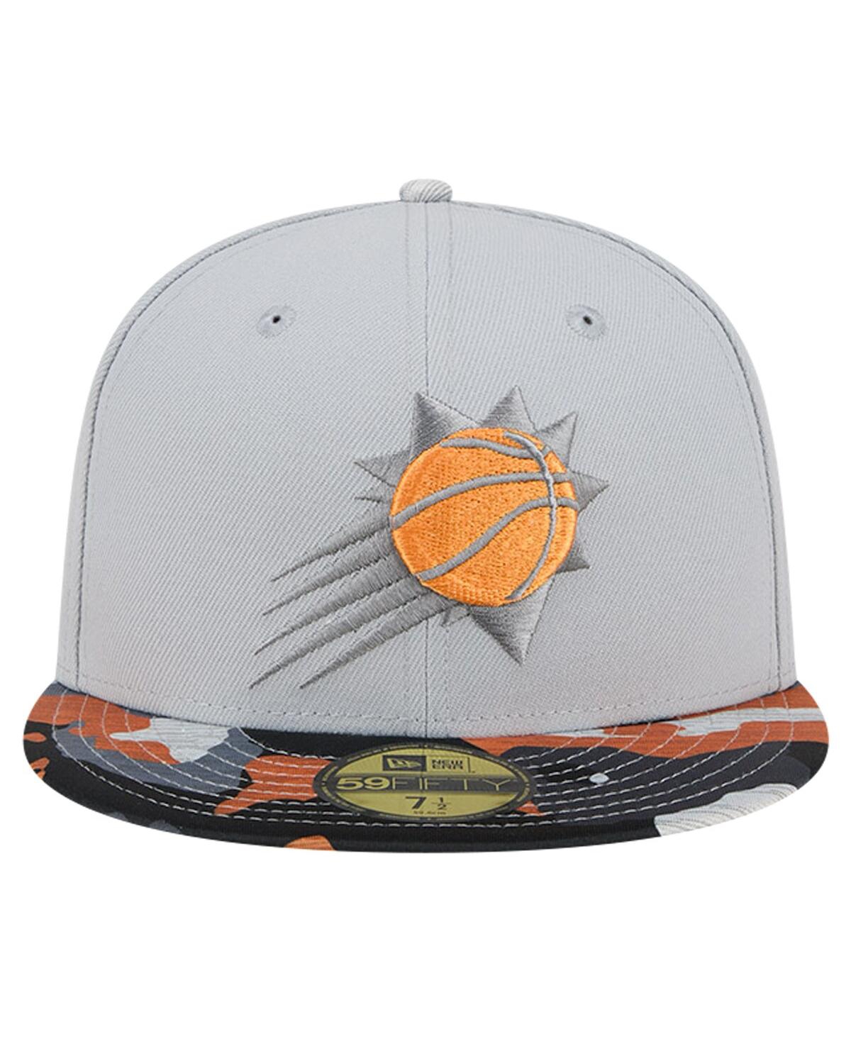 Men's New EraPhoenix Suns Active Color Camo Visor 59FIFTY Fitted Hat - Gray