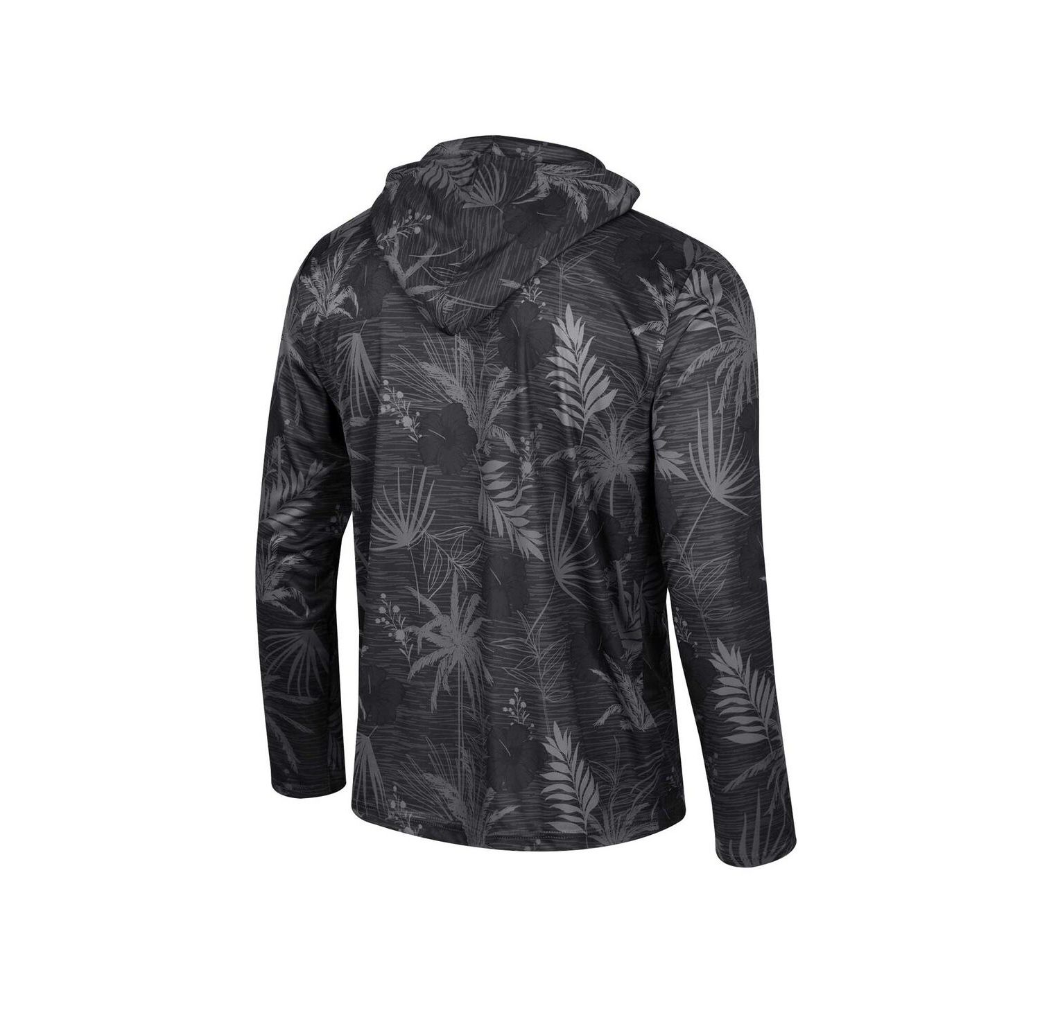 Men's Black Texas Longhorns Palms Printed Lightweight Quarter-Zip Hooded Top