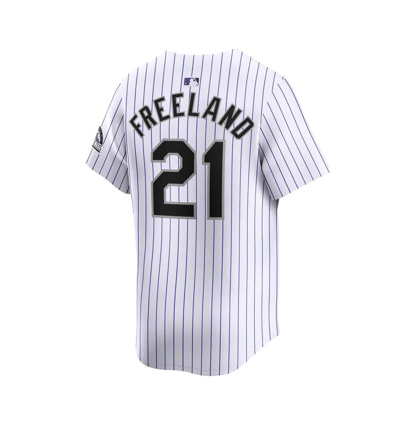 Мужской топ Nike Kyle Freeland White Colorado Rockies Home Limited Player Jersey — фото 3