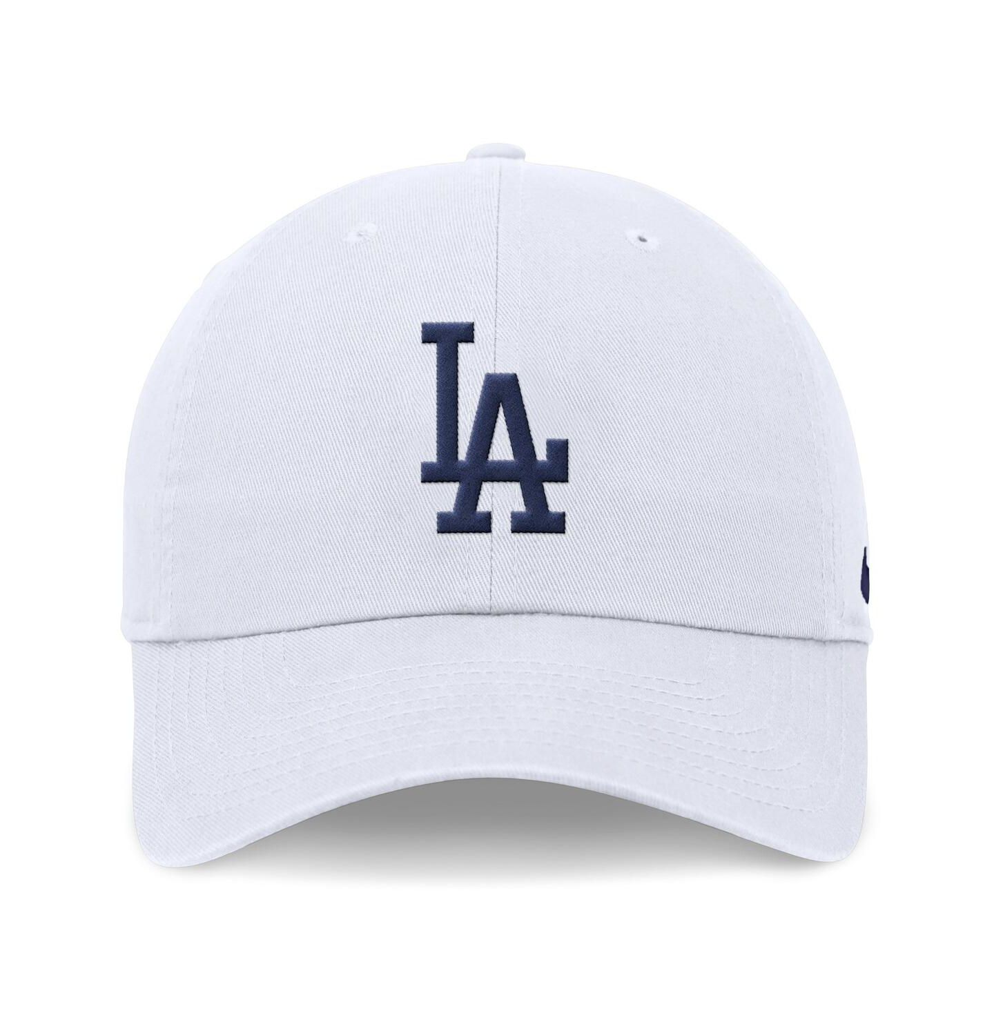 Мужская кепка Nike White Los Angeles Dodgers Evergreen Club Adjustable Hat — фото 4