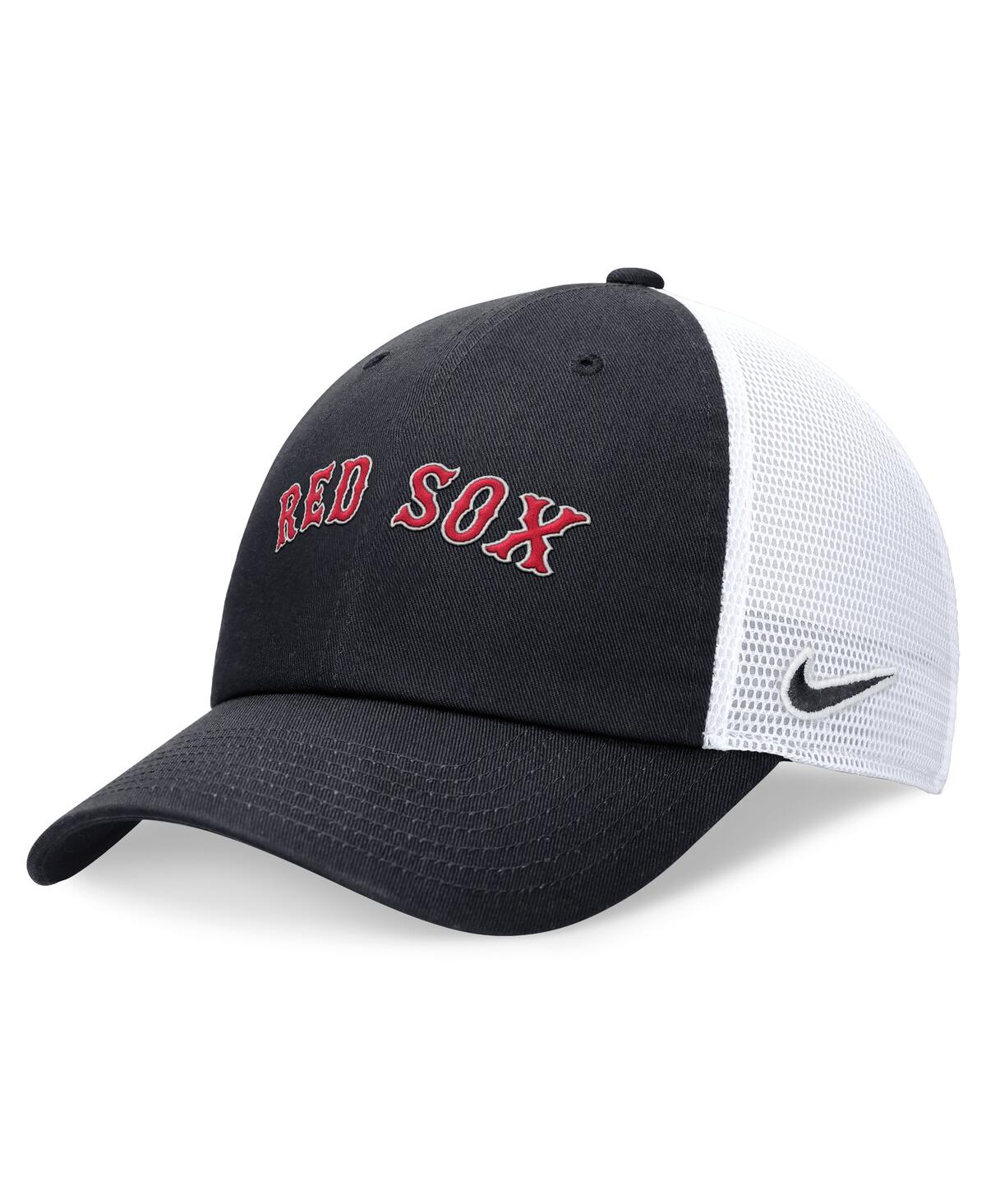 Nike Men's  Navy Boston Red Sox Evergreen Wordmark Trucker Adjustable Hat
