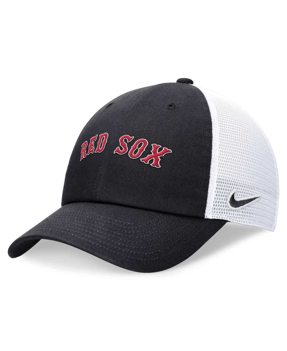 Nike Men's  Navy Boston Red Sox Evergreen Wordmark Trucker Adjustable Hat In Navy