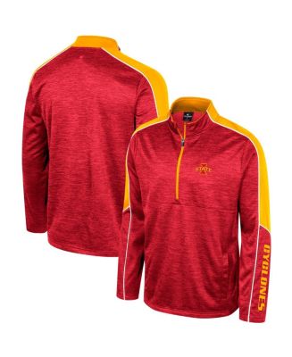 Men's Colosseum Cardinal Iowa State Cyclones Marled Half-Zip Jacket ...