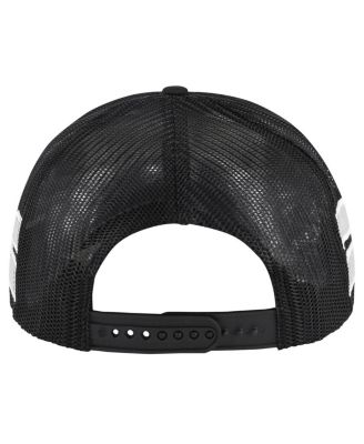 Men's Black Los Angeles Kings Sideband Stripes Trucker Snapback Hat