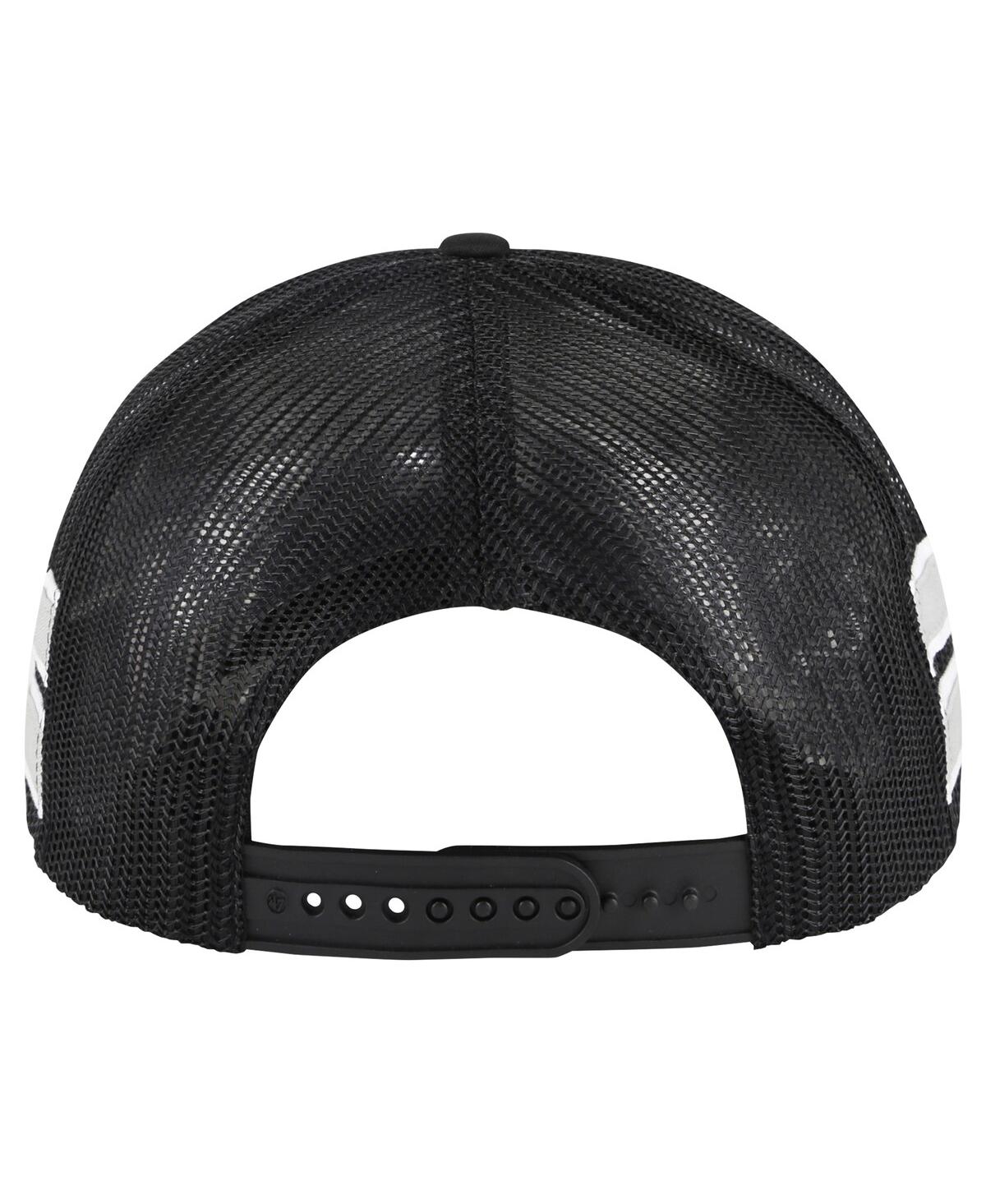 Men's '47 BrandLos Angeles Kings Sideband Stripes Trucker Snapback Hat - Black