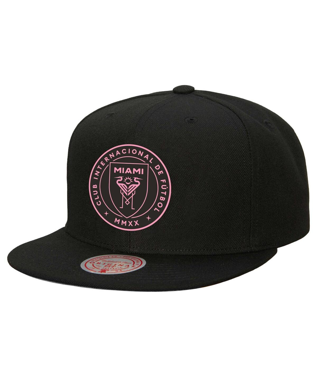 Men's Mitchell & Ness Black Inter Miami Cf Crest Snapback Hat - Black
