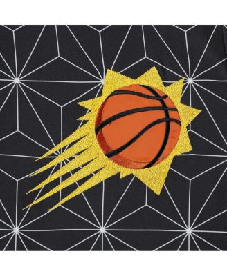 Men's Black Phoenix Suns In-Field Play Fashion Satin Full-Zip Varsity Jacket