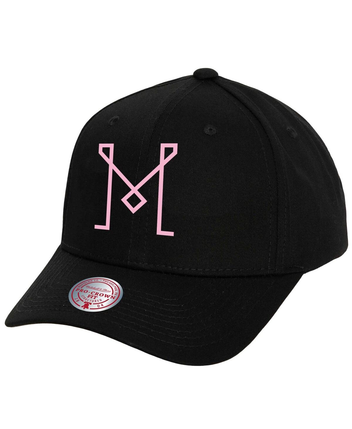 Men's Mitchell & Ness Black Inter Miami Cf Logo Low Profile Adjustable Hat - Black