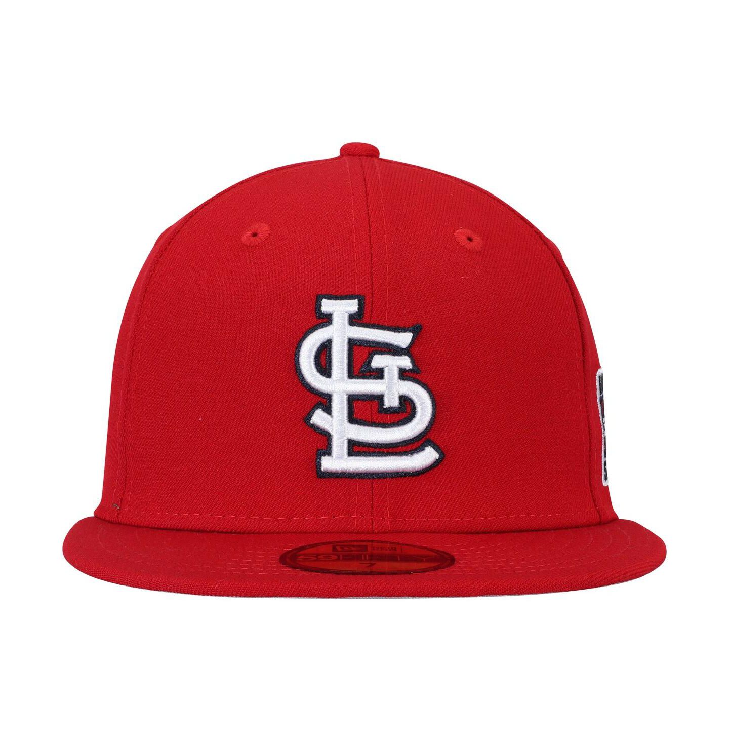 Мужская кепка New Era Red St. Louis Cardinals 2006 World Series Wool 59FIFTY Fitted Hat — фото 2