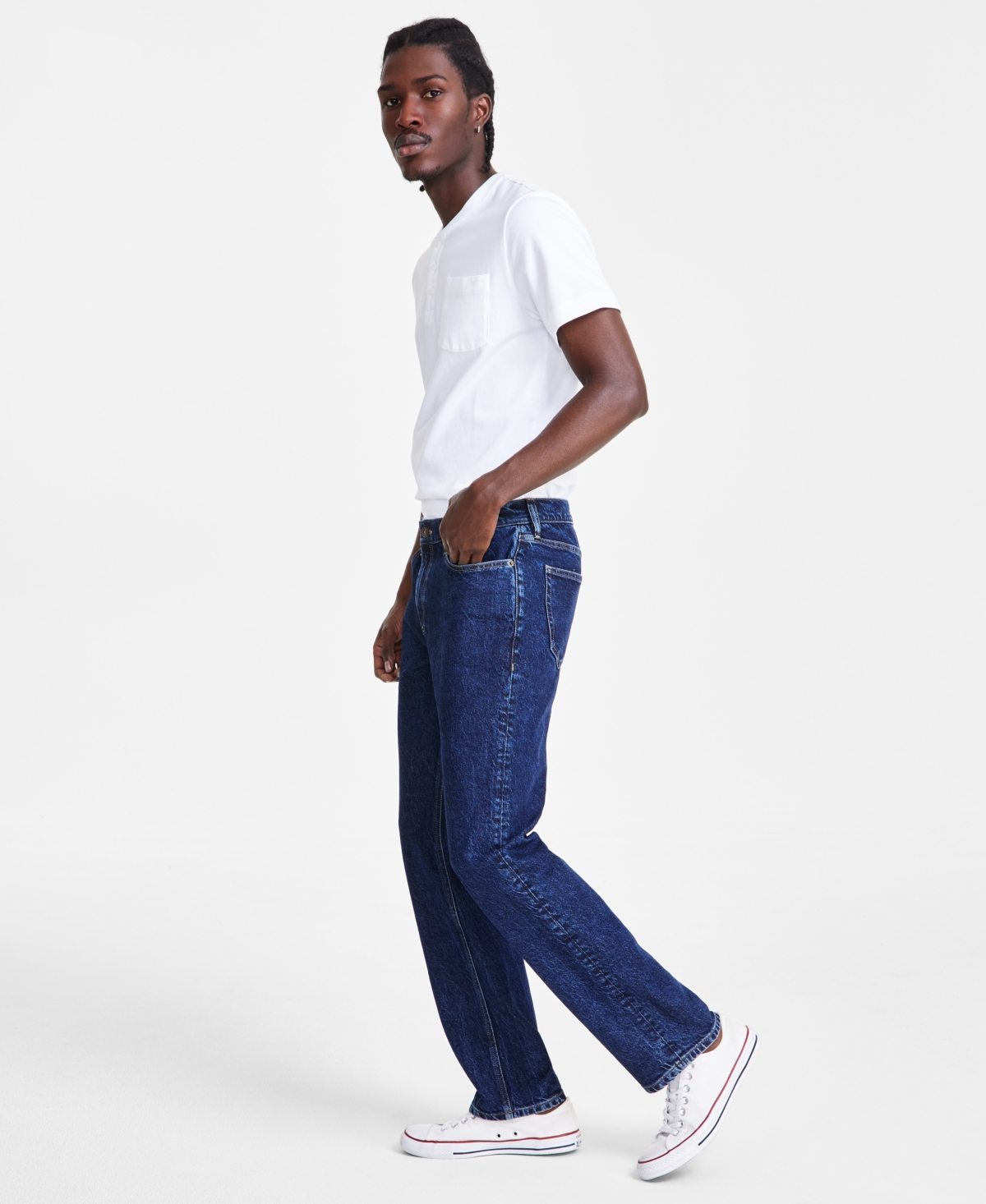 Sun + Stone Men's Straight FitBlue Jeans - Indigo