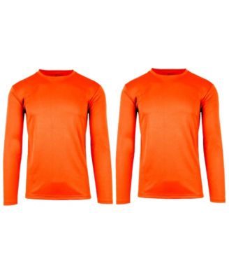 Men's Long Sleeve Moisture-Wicking Performance Crew Neck Tee -2 Pack