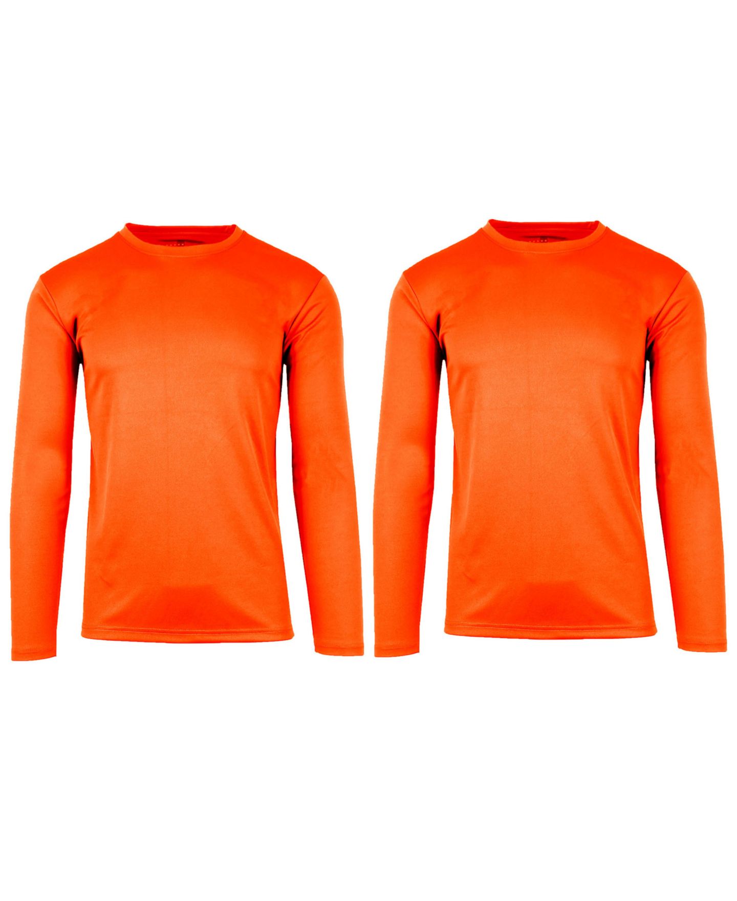 Мужские футболки Galaxy By Harvic Long Sleeve Moisture-Wicking Performance Crew Neck Tee -2 Pack, цвет: Неоновый зелёный — фото 4