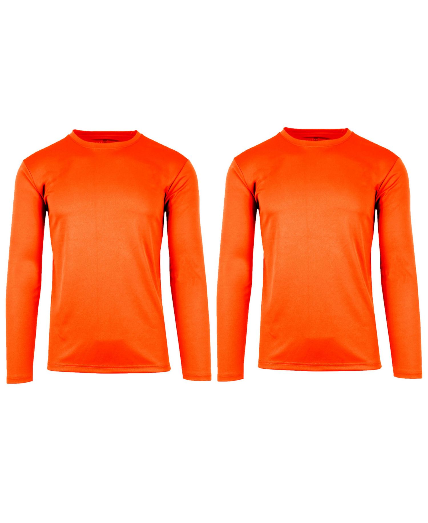 Men's Long Sleeve Moisture-Wicking Performance Crew Neck Tee -2 Pack