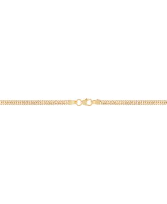 Lightweight Polished Two-Tone Double Curb Link 18" Chain Necklace (3-1/5mm) in 10k Gold