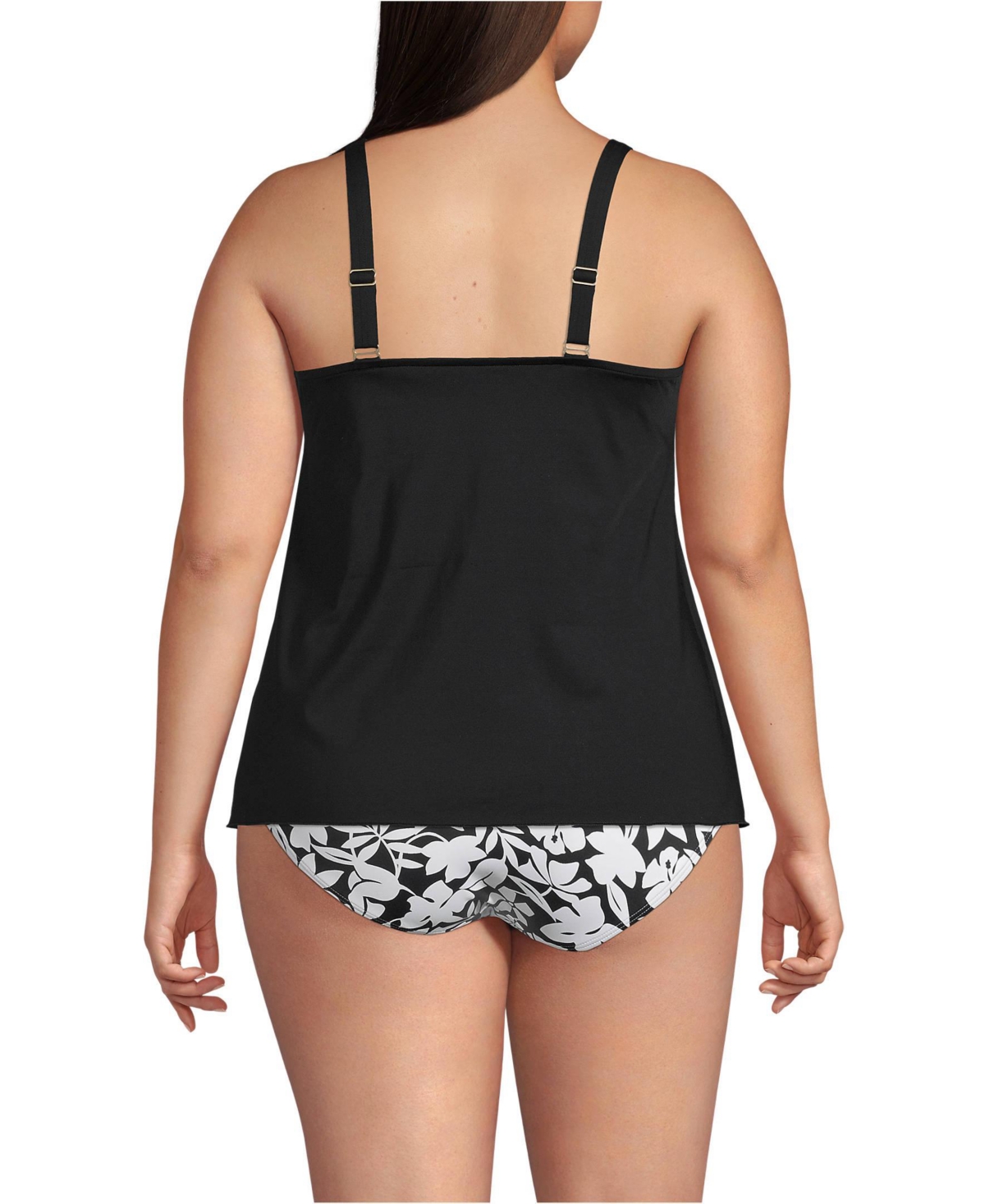 Lands' End Plus Size G-Cup Tulip Hem Tankini Top