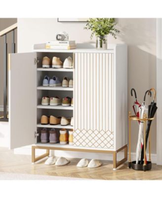 25-Pair 5-Tier Shoe Cabinet with Doors and Freestanding Storage Organizer for Bedroom, Hallway, Living Room