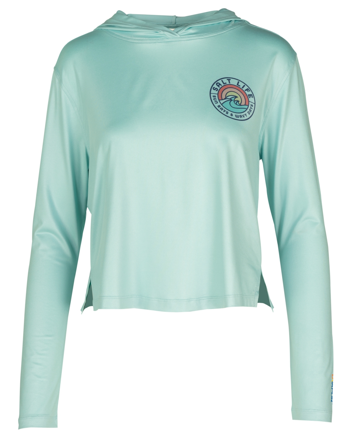 SALT LIFE WOMEN'S SUN RAYS WAVY DAYS CROPPED HOODED T-SHIRT 