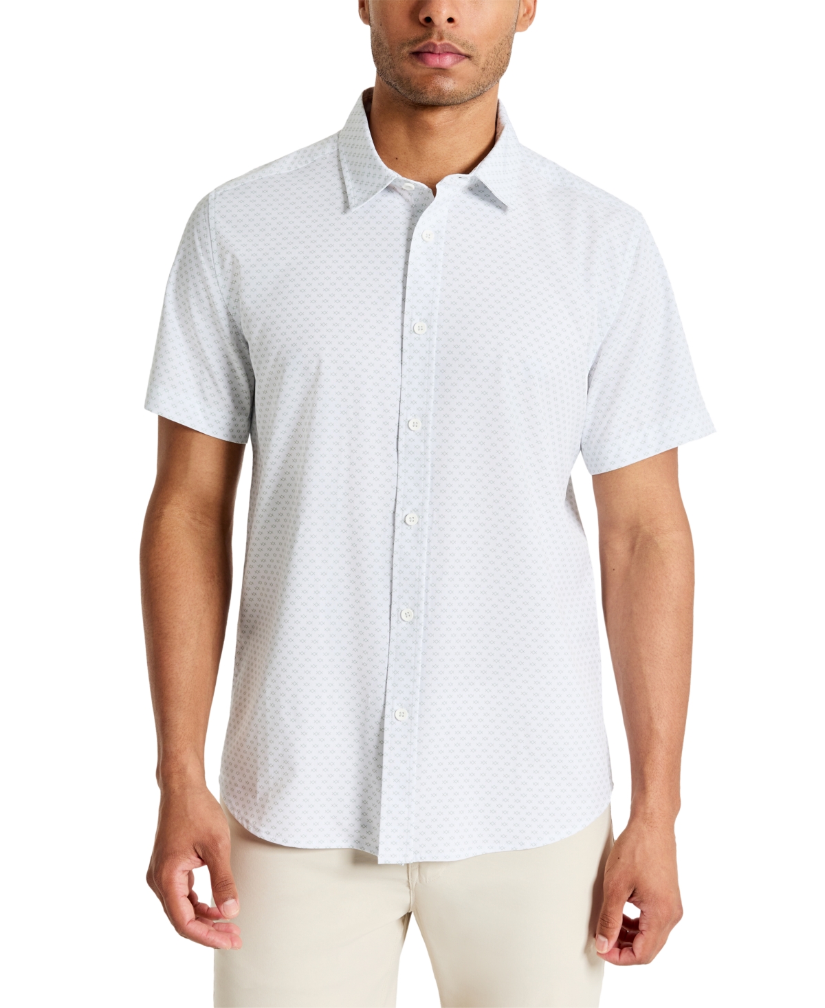 Shop Kenneth Cole Men's Short-sleeve Sport Shirt In Mint