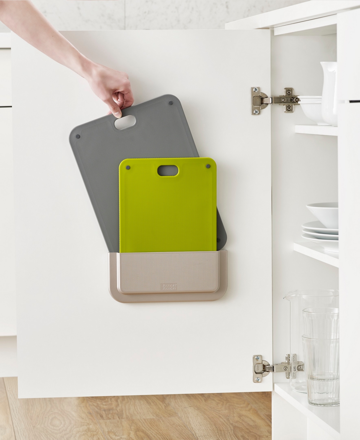 Joseph Joseph Doorstore Chop 2-piece Cutting Board Set With In-cupboard Storage Case In Multi