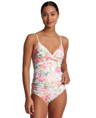 Shop Lauren Ralph Lauren Womens Floral Print Tankini Top Bikini Bottoms In Multi
