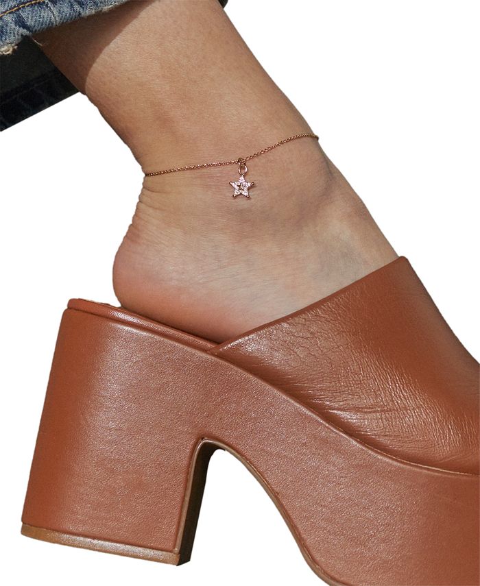 AJOA by Nadri 18k GoldPlated Pavé Sheriff Star Ankle Bracelet Macy's