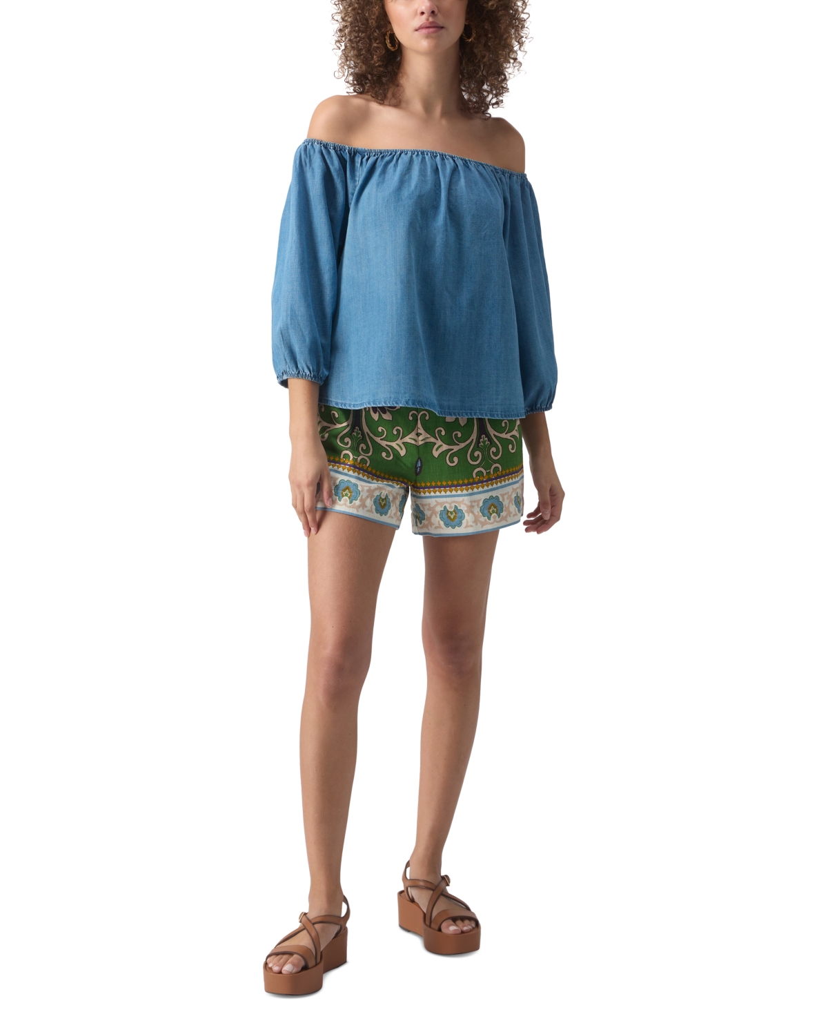 Shop Sanctuary Women's Beach To Bar Chambray Blouse In Bit Of Blue Wash