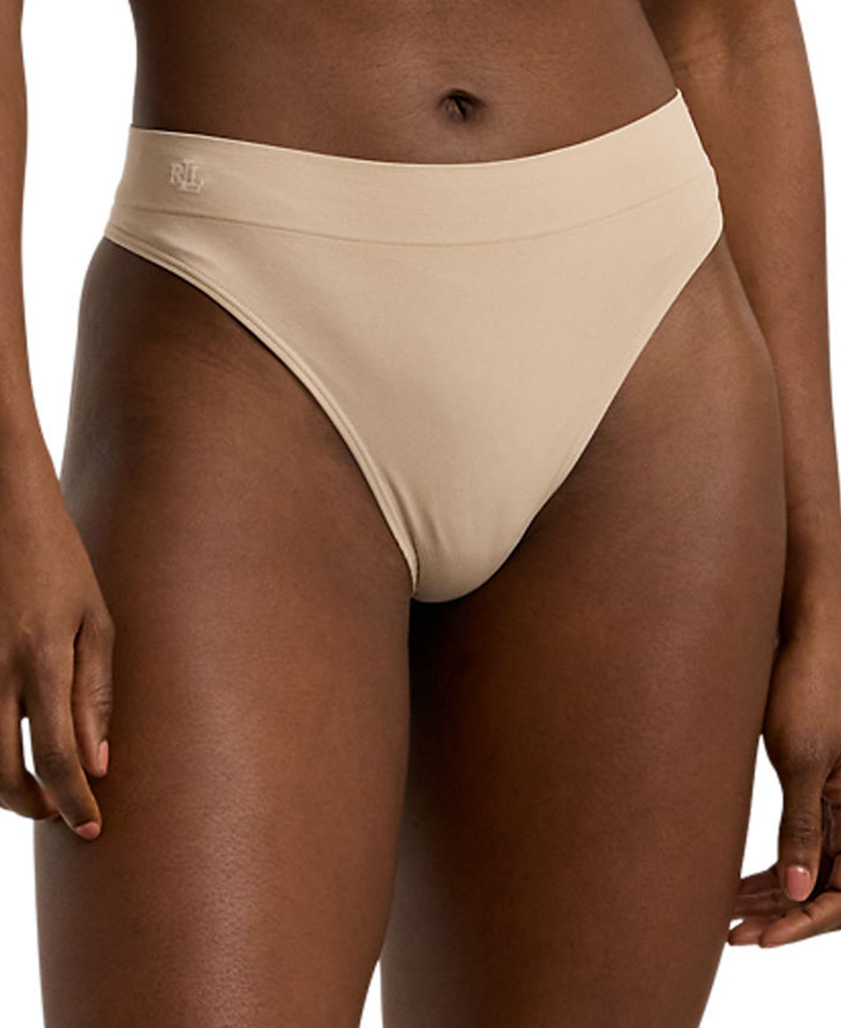 Women's Seamless Stretch Jersey Thong Underwear 4L0010 - Light Truffle