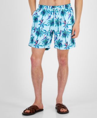 Club Room - Men's Palm Parrot Quick-Dry Tropical-Print 7" Swim Trunks
