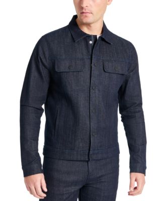Kenneth Cole - Men's Rinsed Denim Snap-Front Trucker Jacket