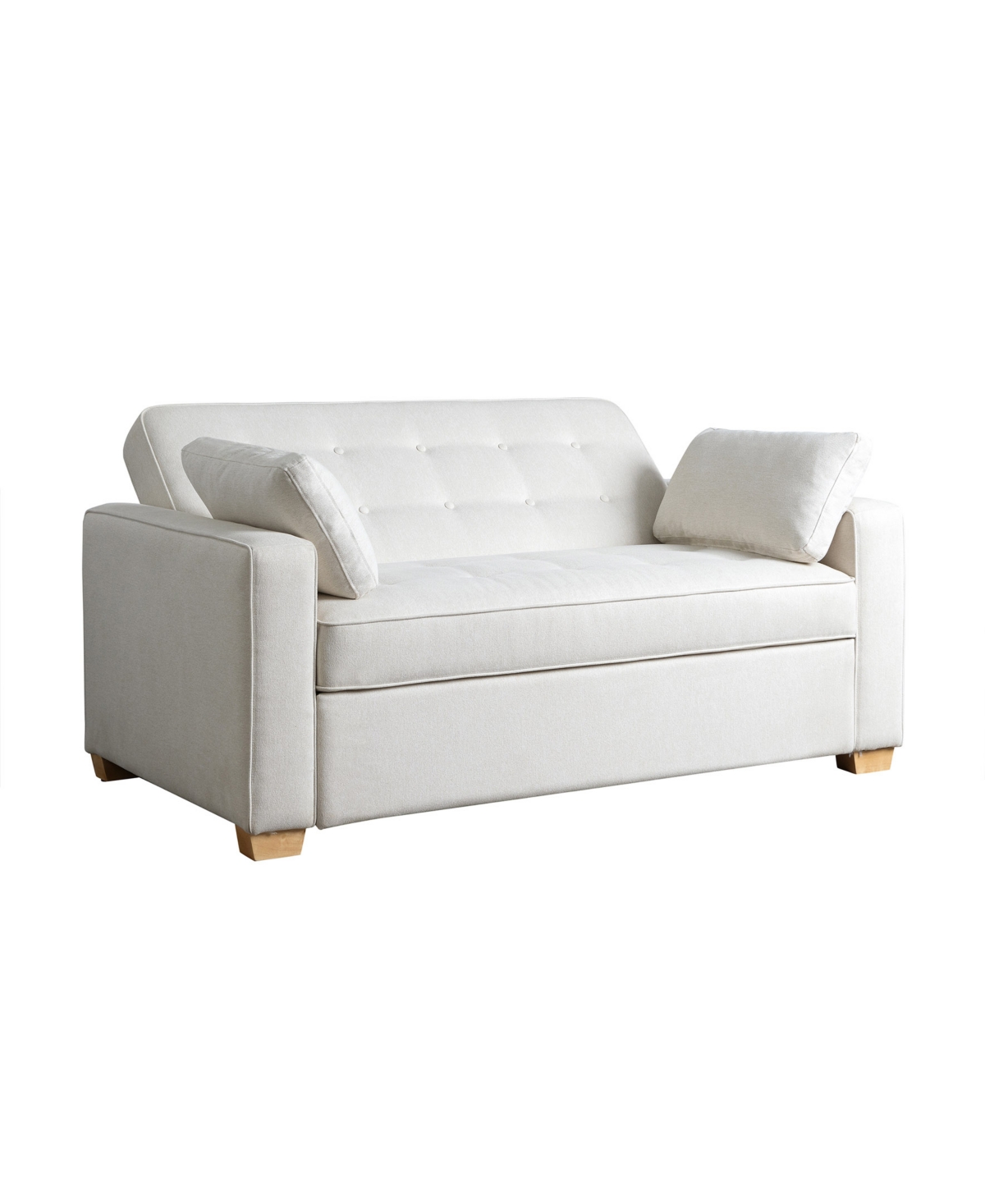 Serta 66.5" W Polyester Augustus Full Convertible Sofa In Oyster