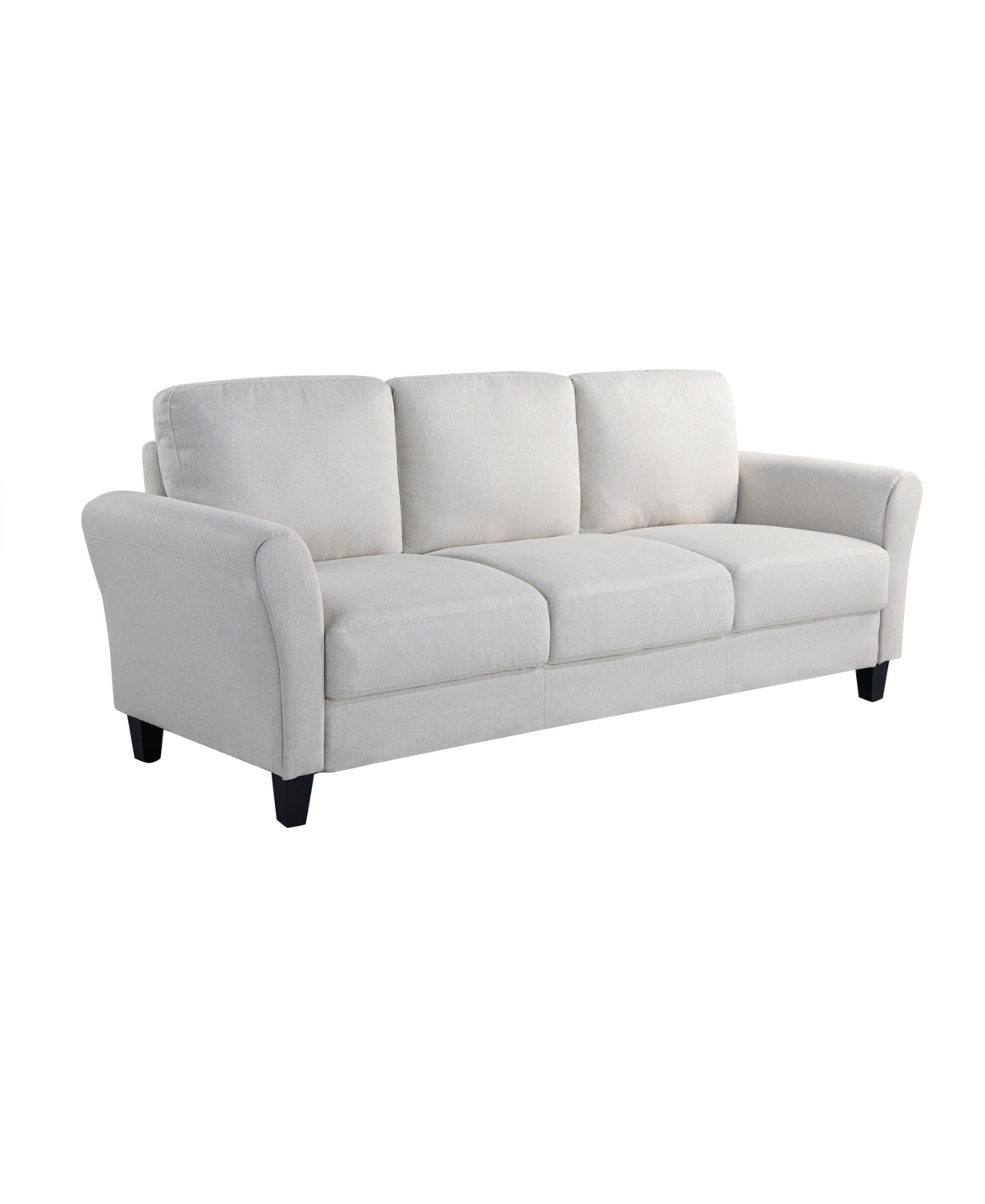 Shop Lifestyle Solutions 80.3" W Microfiber Wilshire Sofa With Rolled Arms In Oyster