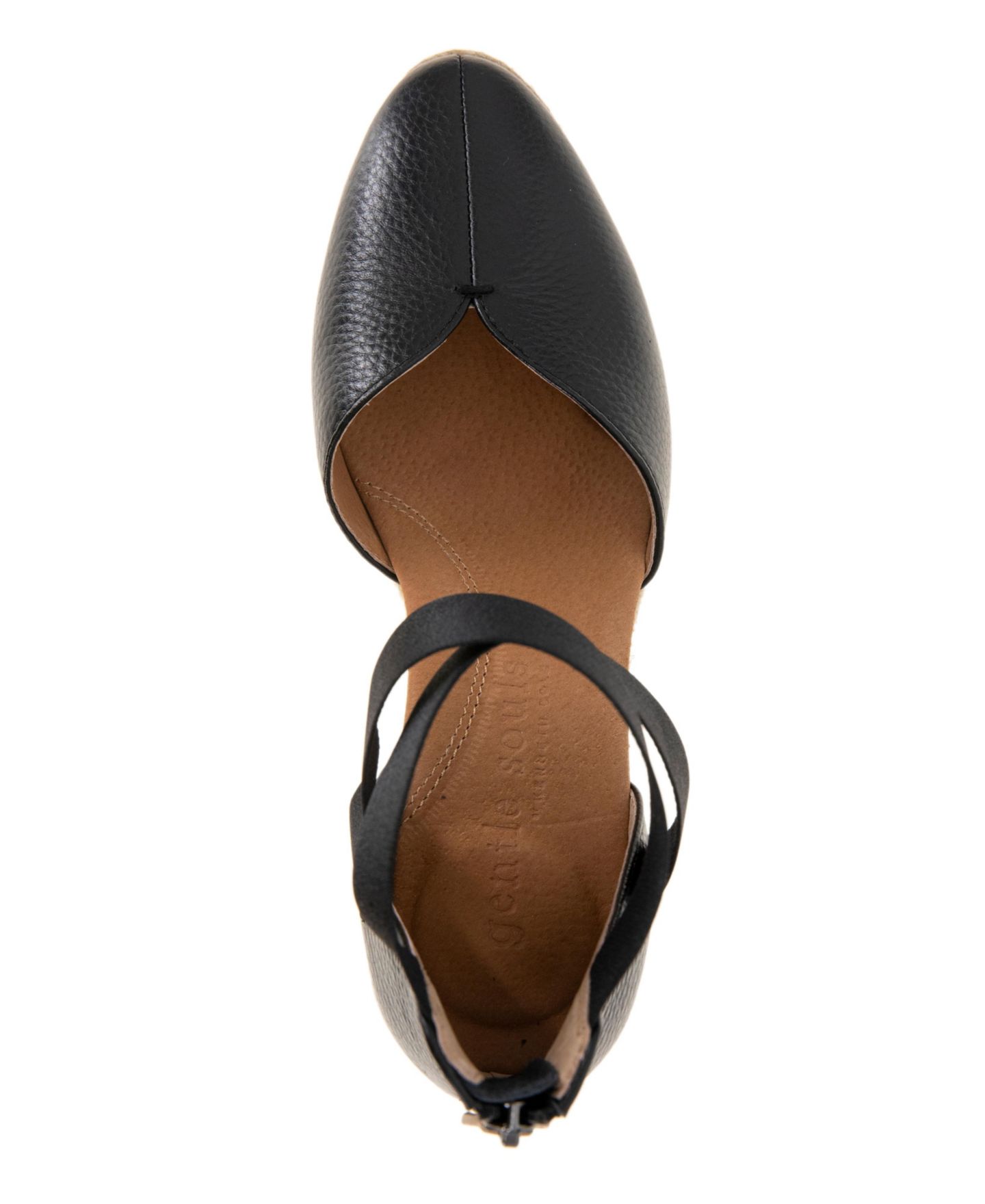 Женские сандалии Gentle Souls Orya Wedge Pointy Toe Espadrille, цвет: Чёрный замшевый — фото 7
