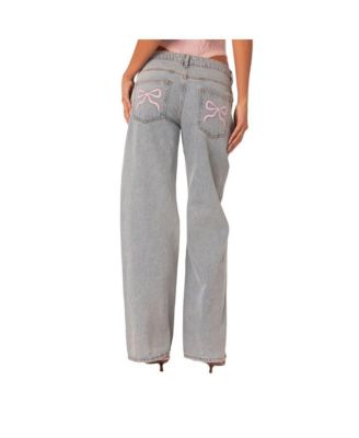 Women's Bow pocket relaxed jeans