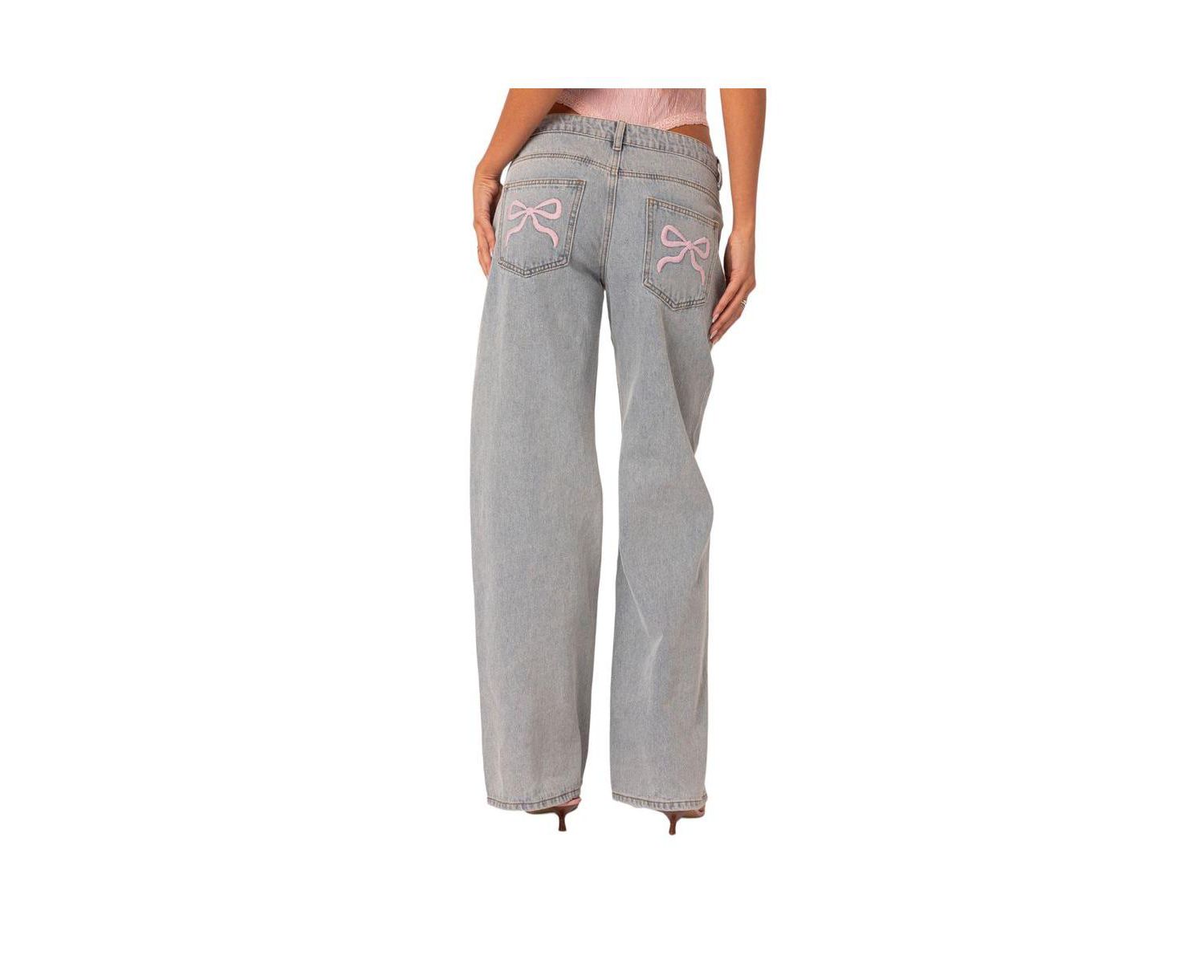 Women's Bow pocket relaxed jeans