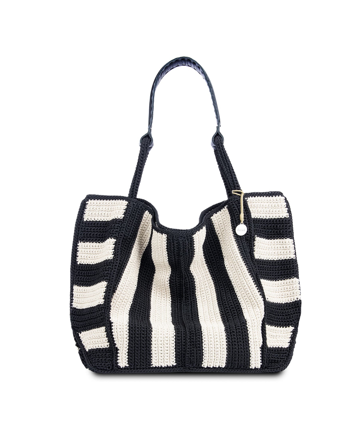 Los Feliz Crochet Tote - Black Stripe
