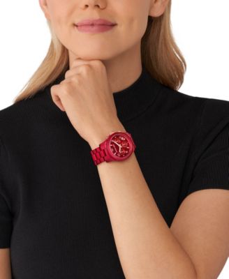 Michael Kors Access Red Leather Strap Michael Kors MKT5073 Watch •