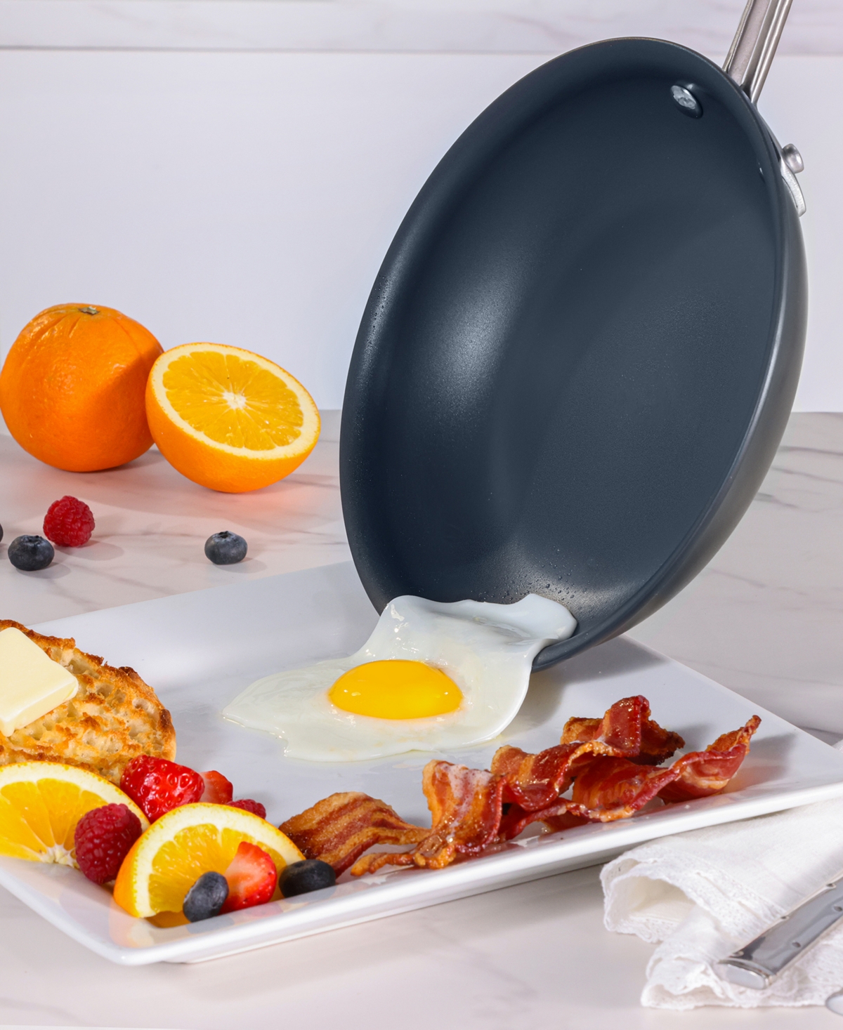 Guy Fieri 's Flavortown Hard-anodized Laser Titanium Aluminum 10" Frying Pan In Charcoal