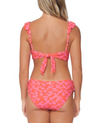 Shop Raisins Juniors Cannes Floral Print Ruffle Bikini Top Bottoms In Multi Color
